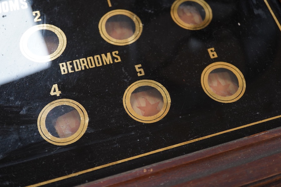 A Victorian servant’s call board, 47cm wide